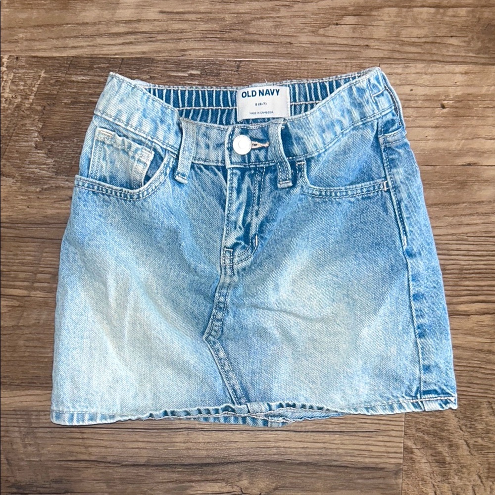 Girls Old Navy Light Wash Denim Mini Skirt - Blue